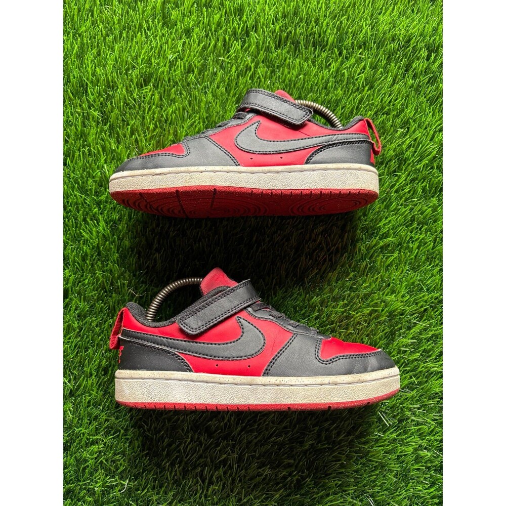 Nike Court Borough Low Recraft (PS) in University Red and Black sz 1y